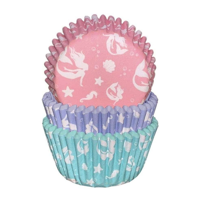 75 forminhas de cupcake de sereia