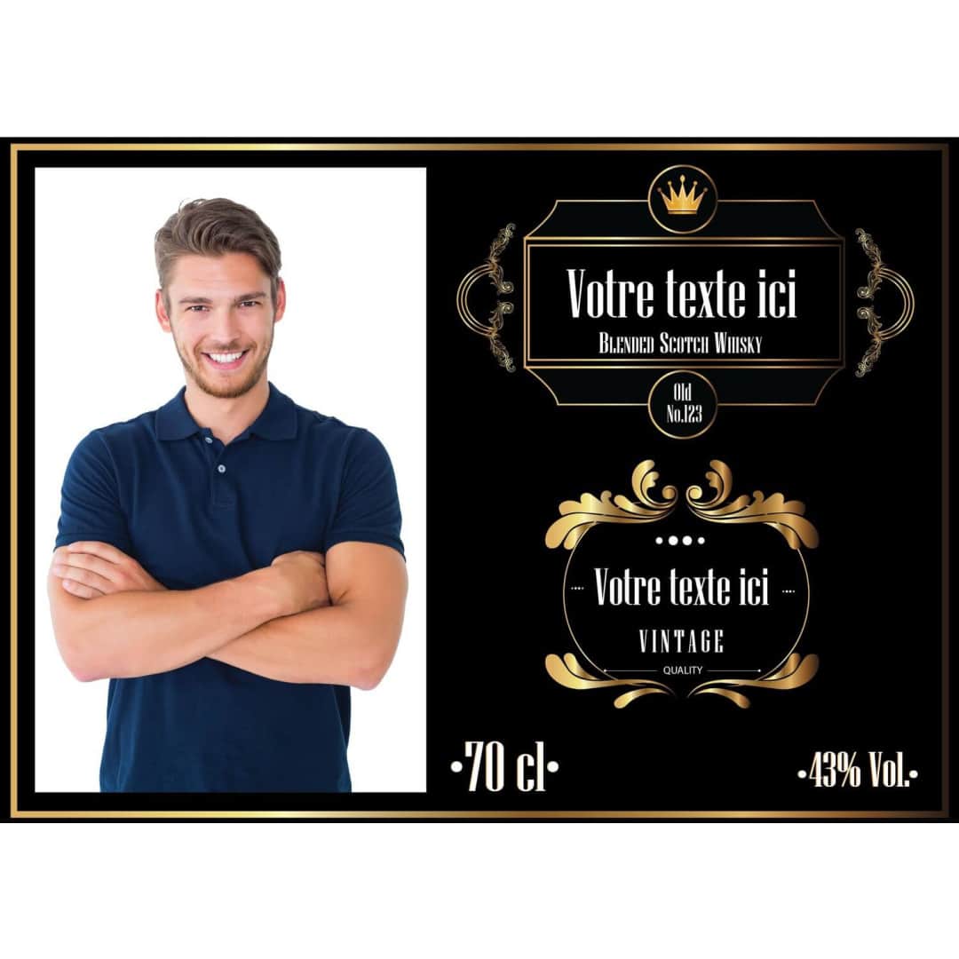 Uísque com rótulo fotográfico comestível