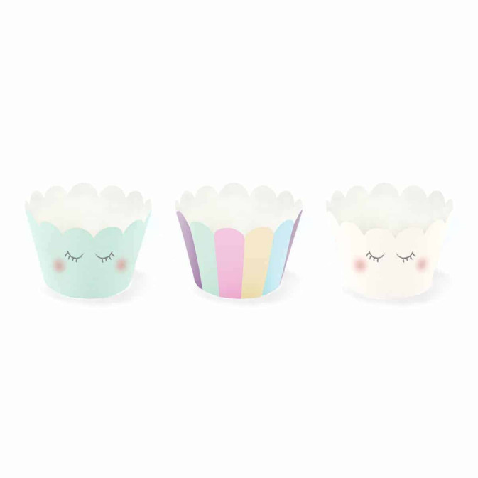 6 embrulhos de cupcake de unicórnio