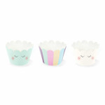 6 embrulhos de cupcake de unicórnio