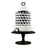 bolo com efeito diamante em pasta de açúcar
