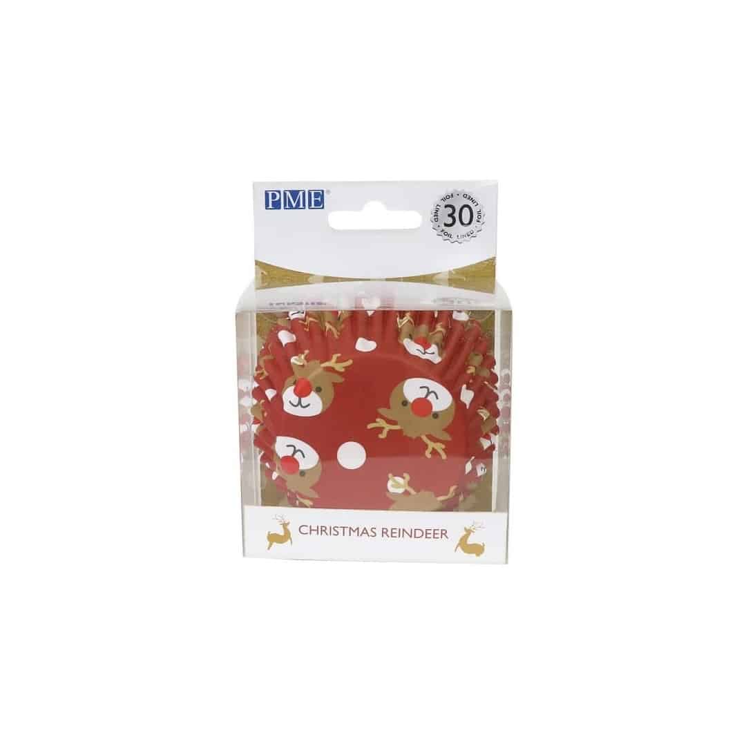 Capas de cupcake de Natal com 30 renas