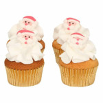 Cupcakes de Natal decorados com Papai Noel de açúcar
