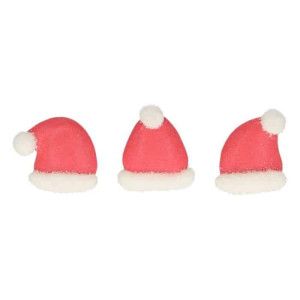 8 gorros de Papai Noel de açúcar para bolo de Natal FunCakes