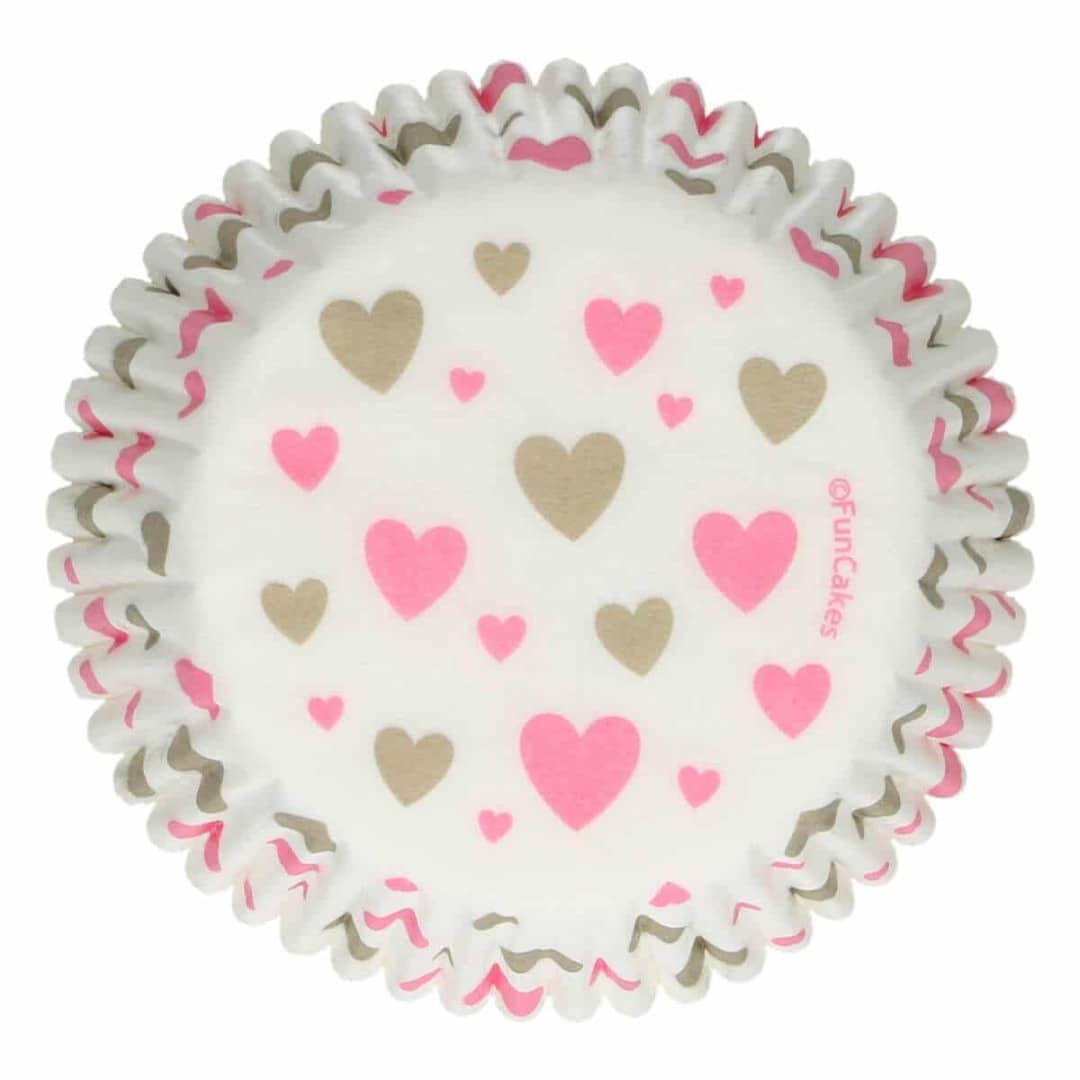Capas de cupcake com 48 corações