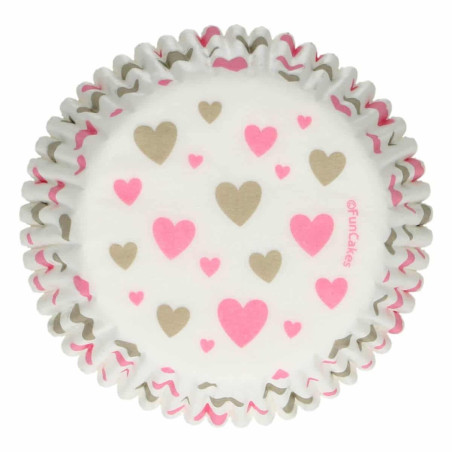 Capas de cupcake com 48 corações