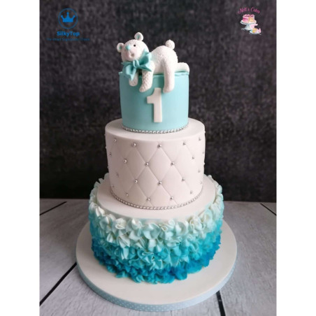 bolo de camadas de urso azul