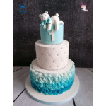 bolo de camadas de urso azul
