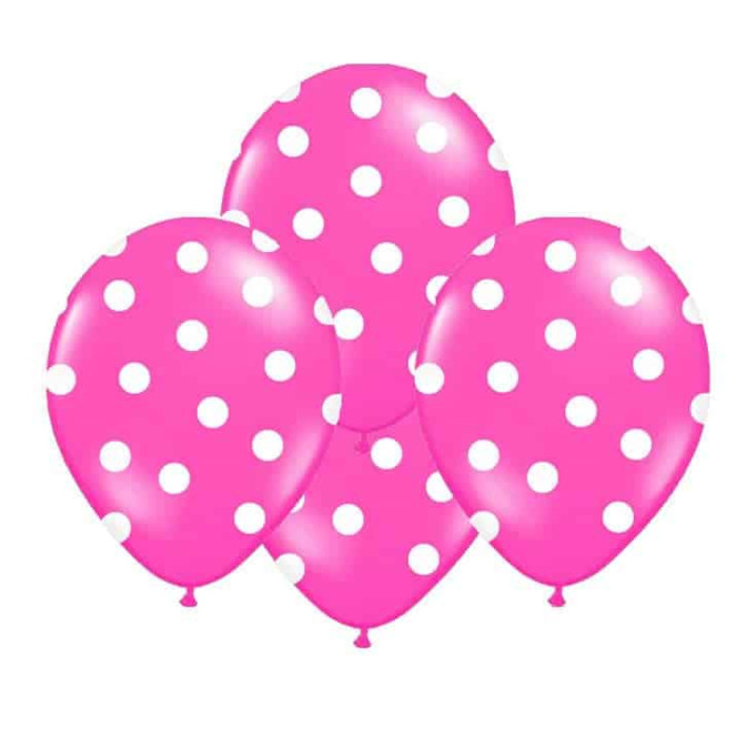 10-balões-fúcsia-com-bolinhas-brancas-30-cm
