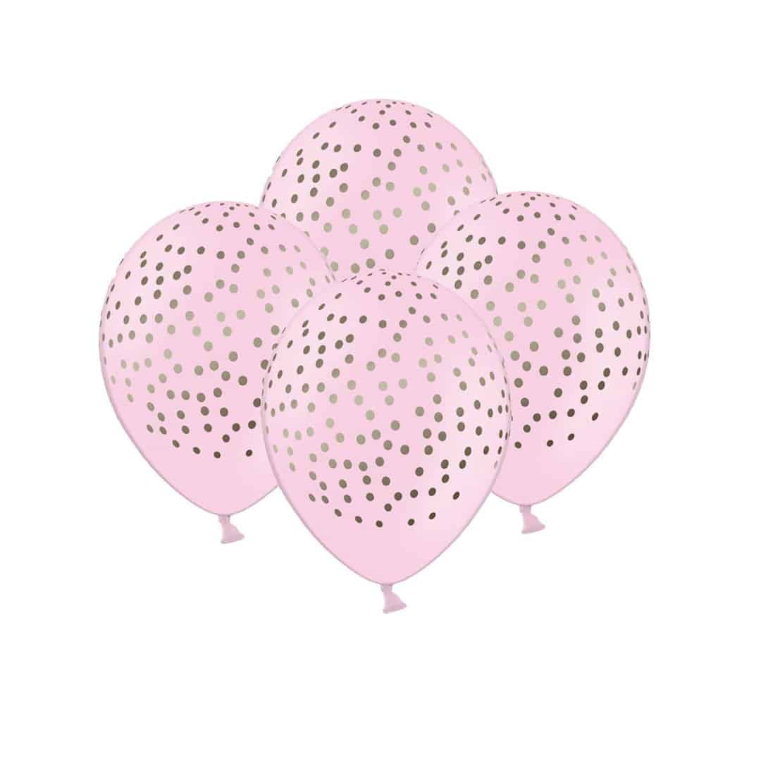 bolinhas com estampa de balões rosa