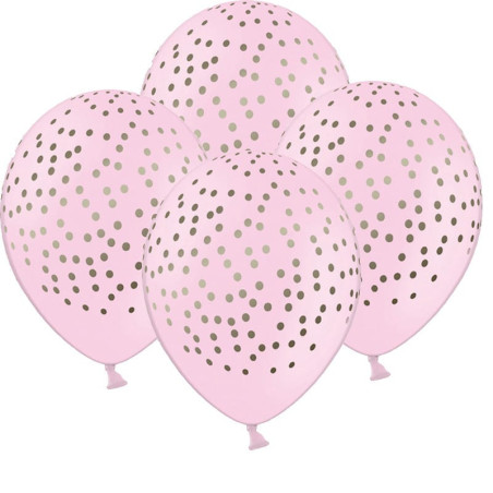 bolinhas com estampa de balões rosa