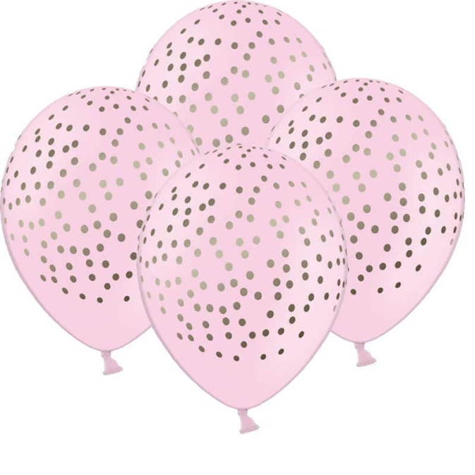 bolinhas com estampa de balões rosa
