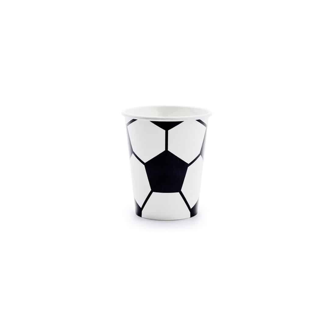 6 xícaras de futebol de aniversário