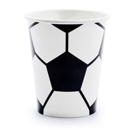 6 xícaras de futebol de aniversário
