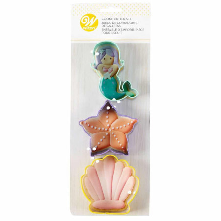 conjunto de 3 cortadores de vida marinha