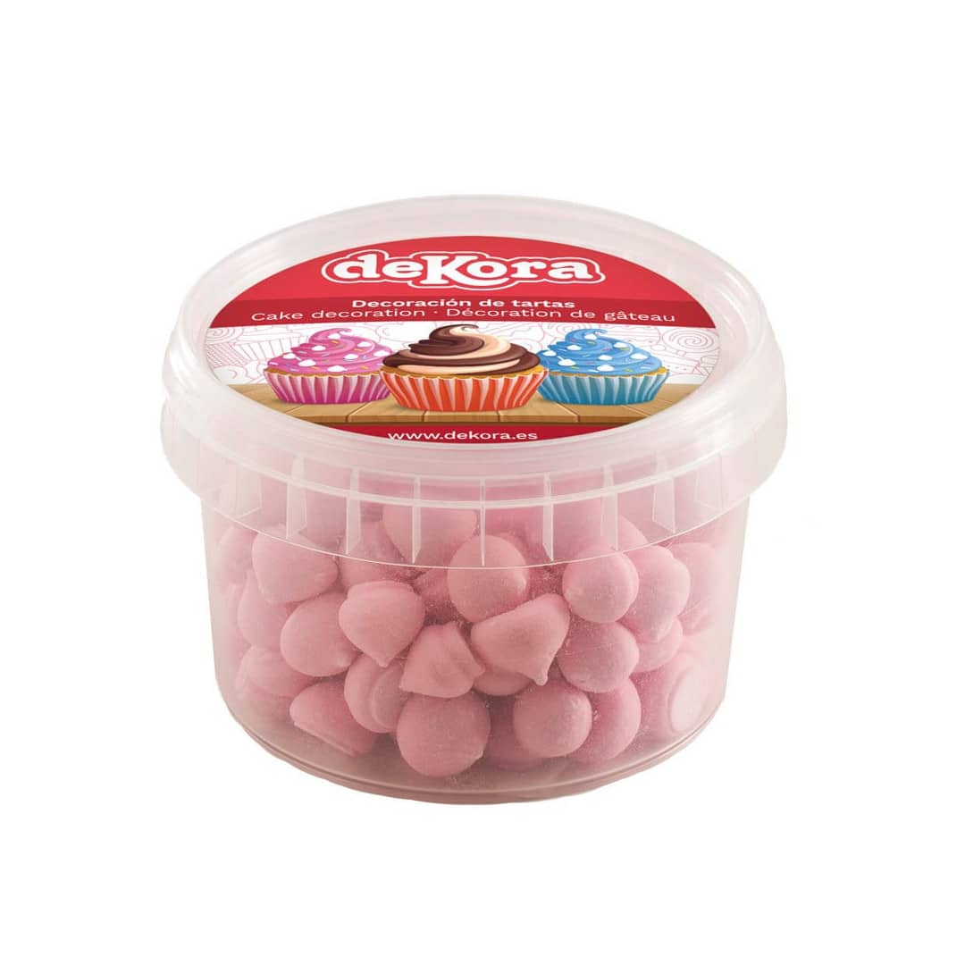 mini-merengues com açúcar rosa
