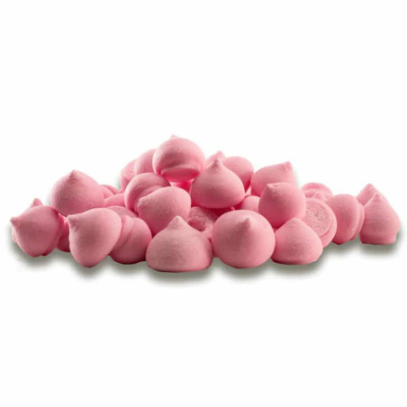 merengues de açúcar rosa