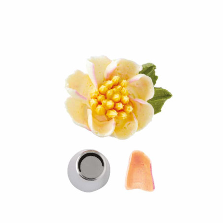 bico-pastelaria-pétala-flor-dentele-aço inoxidável