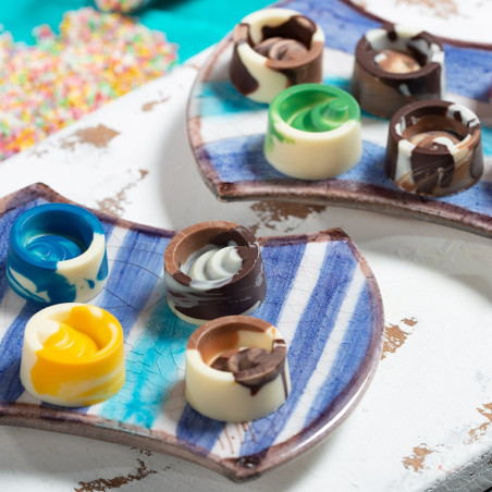 molde-de-chocolate-policarbonato-de-círculo-oco-pequeno