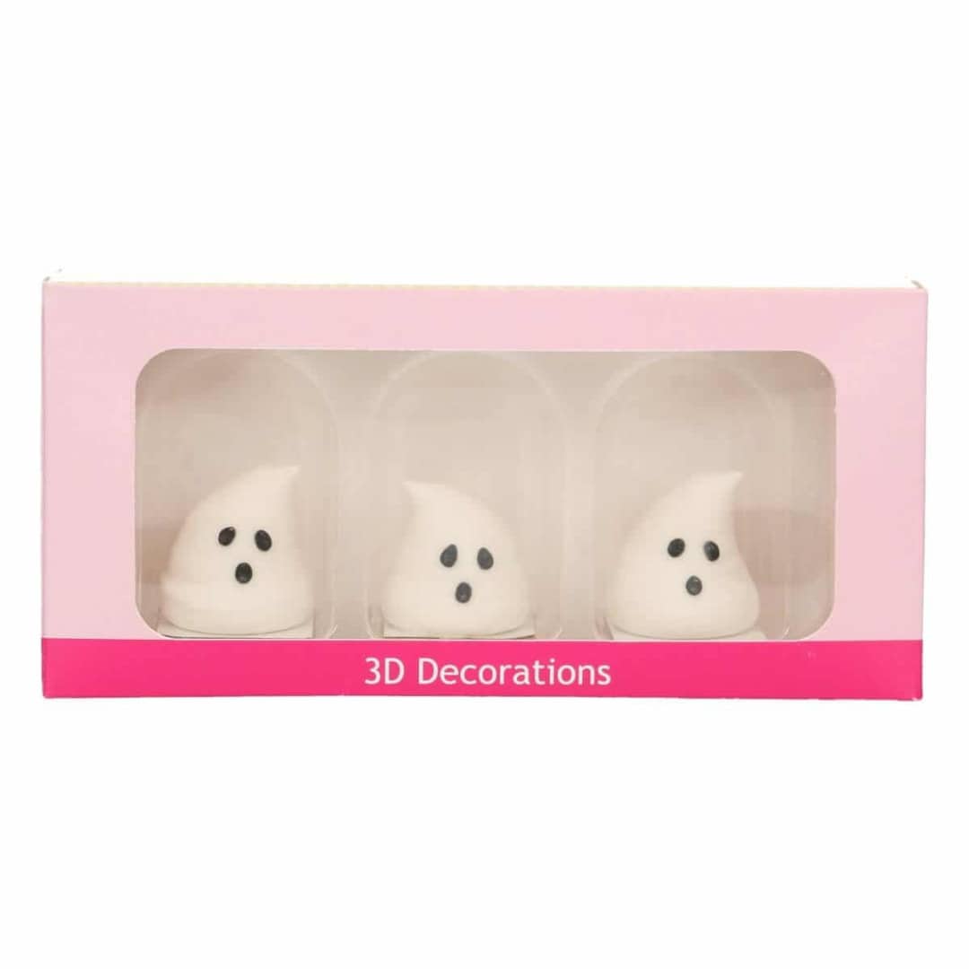 conjunto de 3 fantasmas de decoração de açúcar