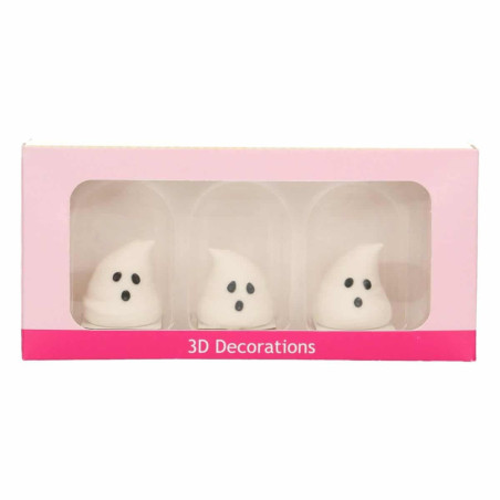conjunto de 3 fantasmas de decoração de açúcar