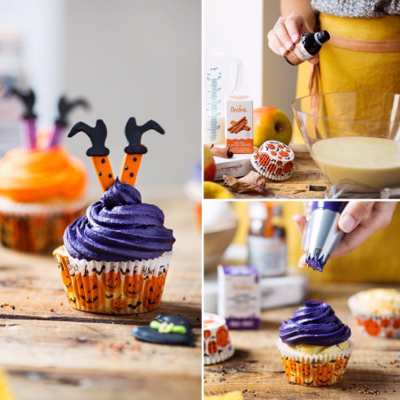 tema de açúcar de bruxa para cupcakes de decoração de bolo de Halloween