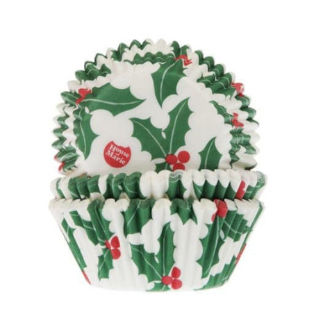 50-casinhas-de-cupcake-de-natal-decoração-de-azevinho