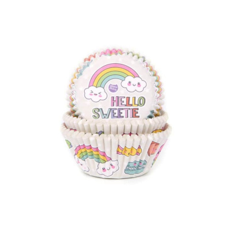 50 forminhas de cupcake arco-íris