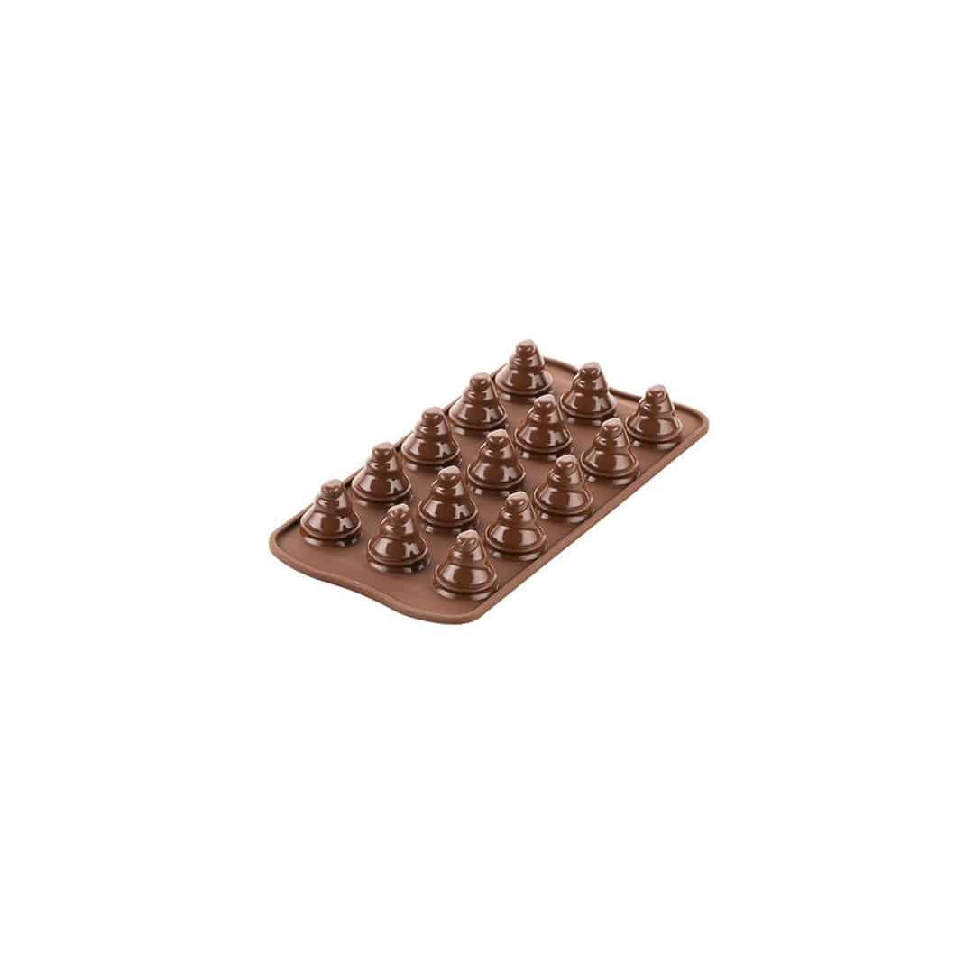 árvore de natal com molde de chocolate
