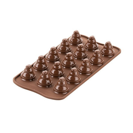 árvore de natal com molde de chocolate