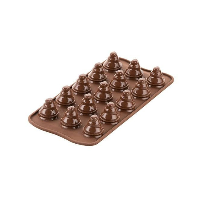 árvore de natal com molde de chocolate