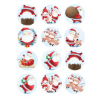 12 decorações de natal redondas de açúcar de 5 cm