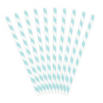 canudos de papel com listras azuis