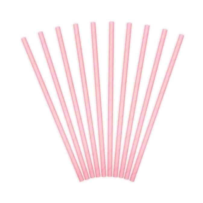 10 canudos rosa