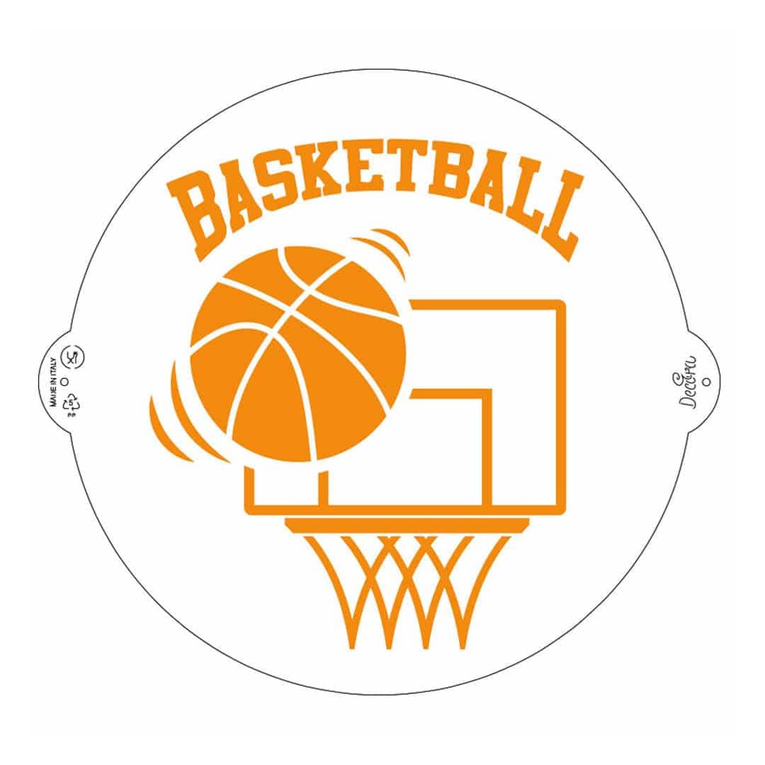 estêncil de bolo de basquete-25 cm