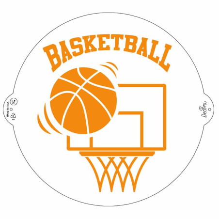 estêncil de bolo de basquete-25 cm