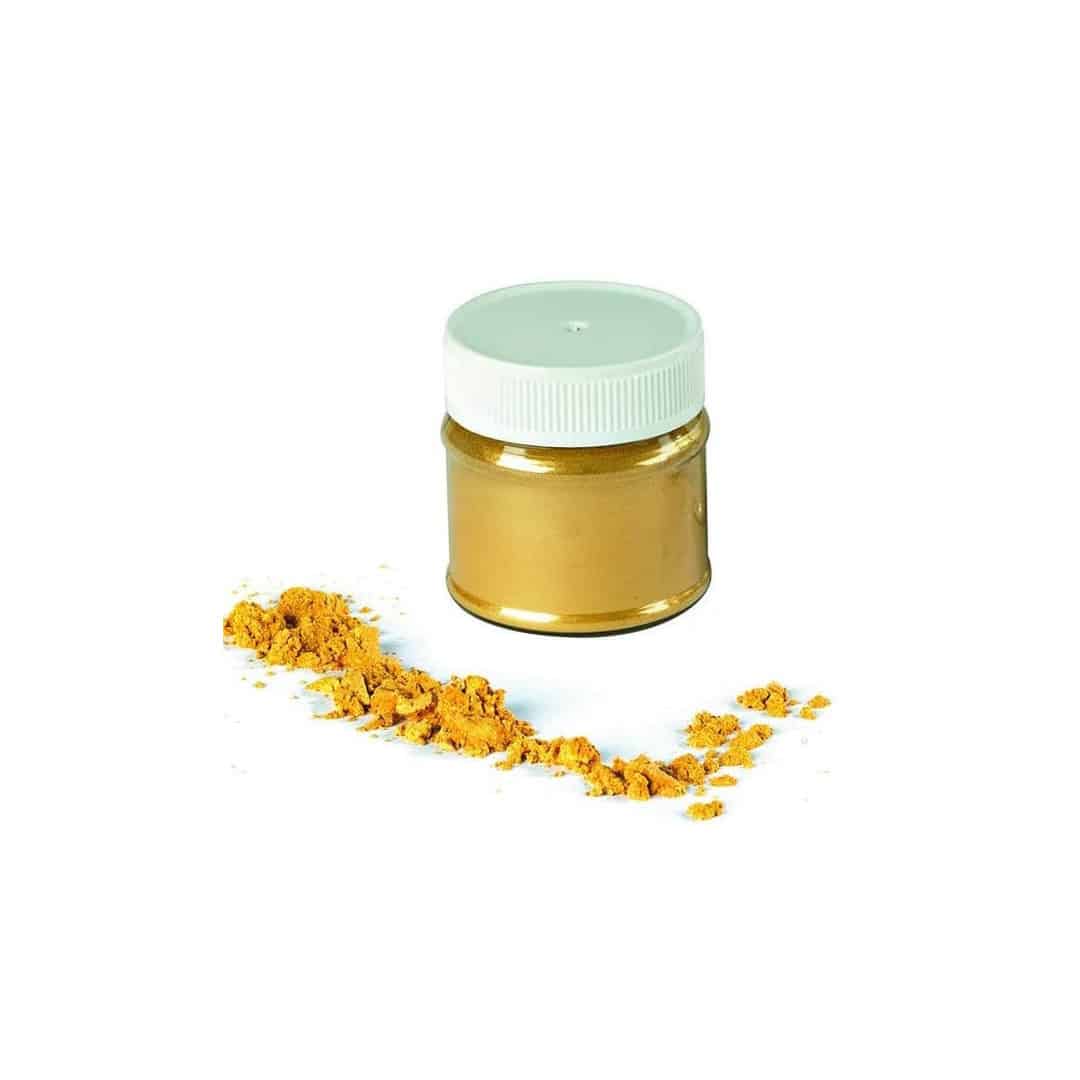 pó de comida de ouro brilhante