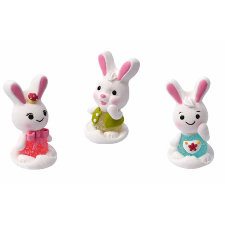 3 coelhinhos de açúcar