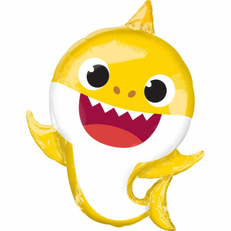 Balão de aniversário bebê tubarão amarelo XL