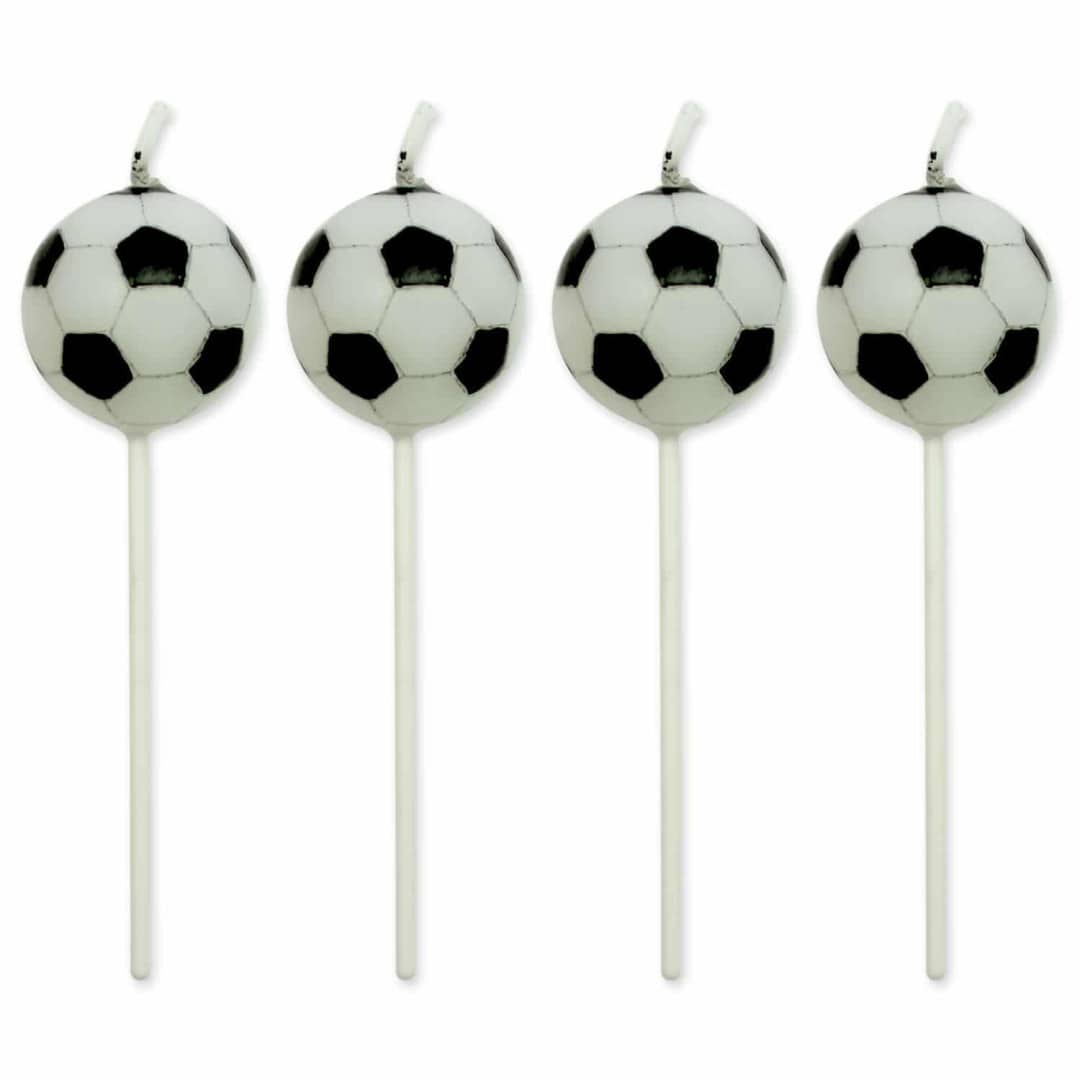 4 velas de futebol de aniversário