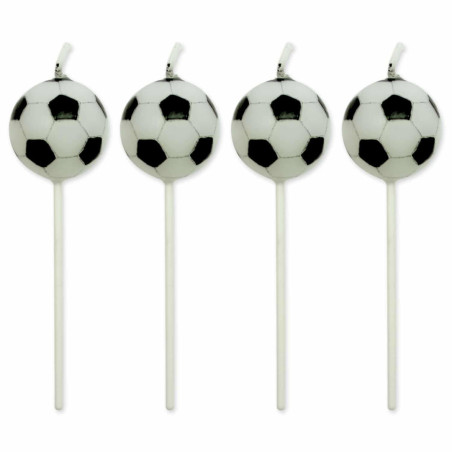 4 velas de futebol de aniversário
