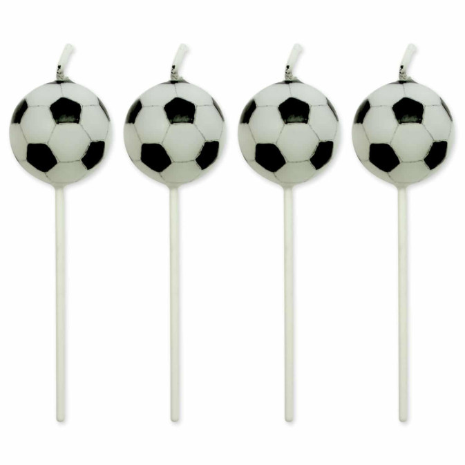 4 velas de futebol de aniversário
