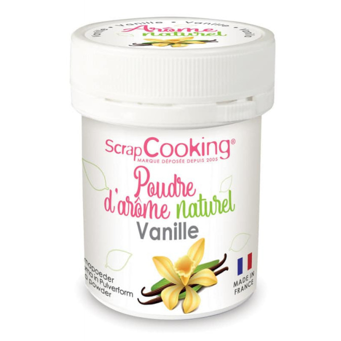pó com sabor de baunilha orgânico natural