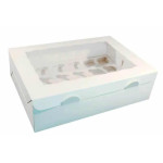 Caixa para 24 mini cupcakes brancos com encaixe