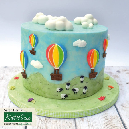 ideia de bolo de balão de ar quente