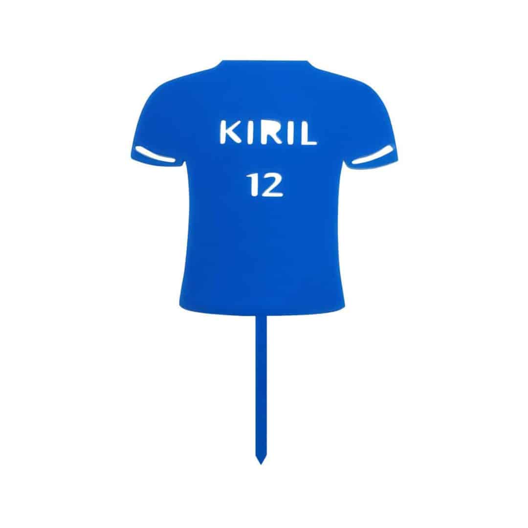 topo de bolo-camisa de futebol-azul
