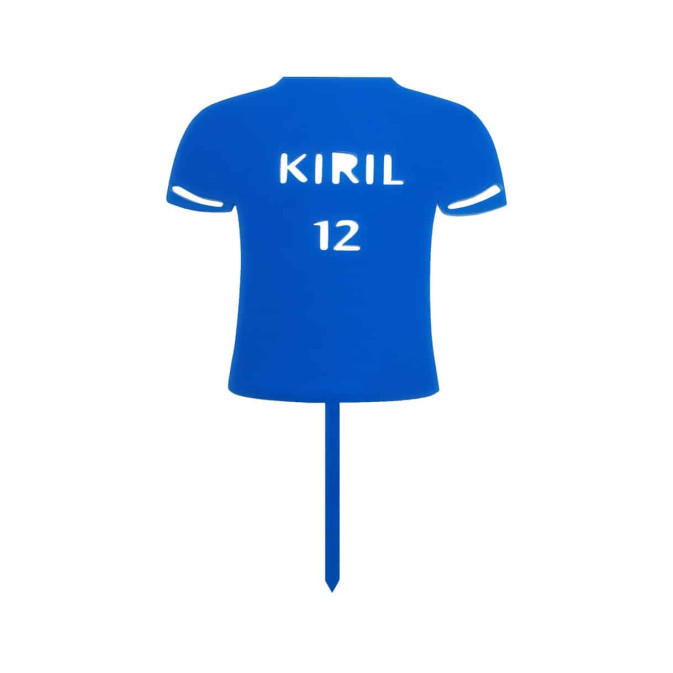topo de bolo-camisa de futebol-azul