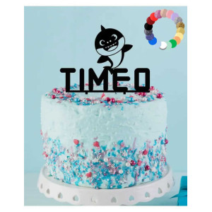 ideia de bolo de bebê tubarão