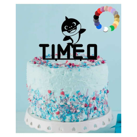 ideia de bolo de bebê tubarão