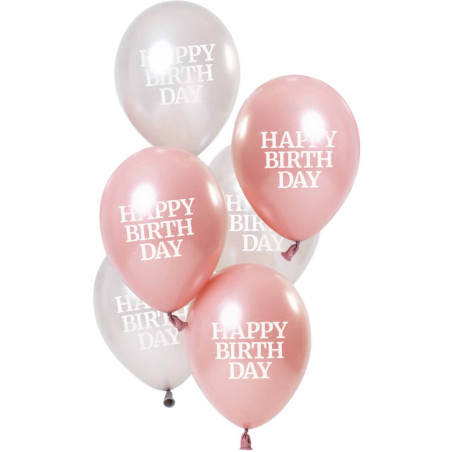 6 balões brilhantes de feliz aniversário